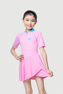 Arena Girls' 1pc Short Sleeved Swimsuit
