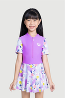 Arena Girls' 1pc Tropical Pattern Skirt Swimsuit
