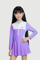 Arena Girls' 1pc Long Sleeved Skirt Swimsuit