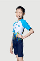 Arena Junior 1 PC Short Sleeve Half Swimming Suit