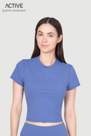 Sun Paradise ACTIVE Ladies Short Sleeved Workout Fit Cropped Top
