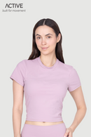 Sun Paradise ACTIVE Ladies Short Sleeved Workout Fit Cropped Top