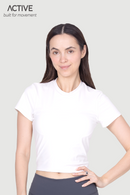 Sun Paradise ACTIVE Ladies Short Sleeved Workout Fit Cropped Top