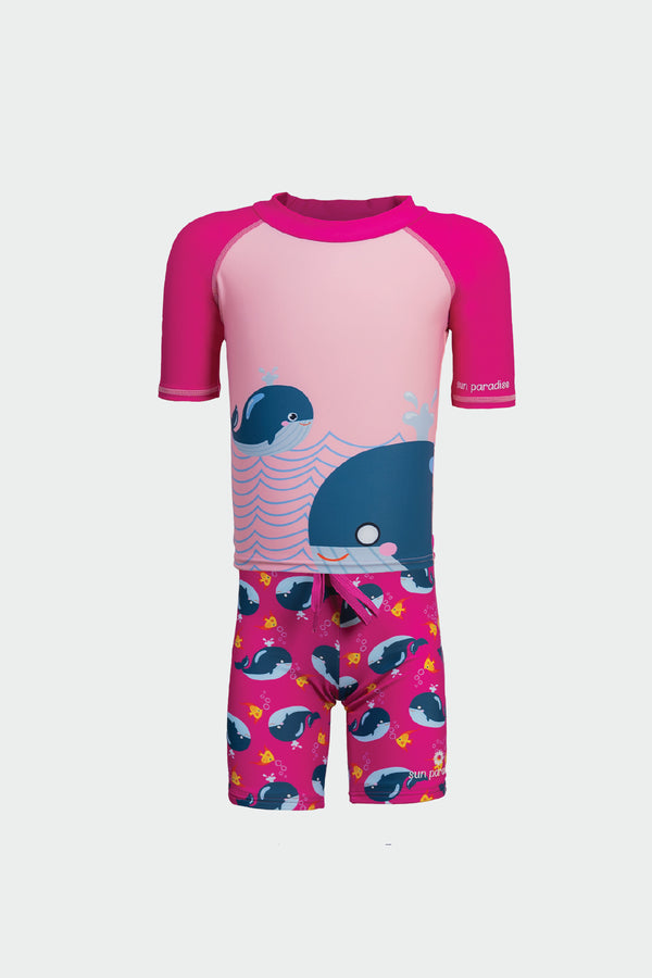 Sun Paradise Junior Two Piece UV Whale Half Suit