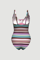 Sunseeker Ladies 1pc Tie Front Swimsuit