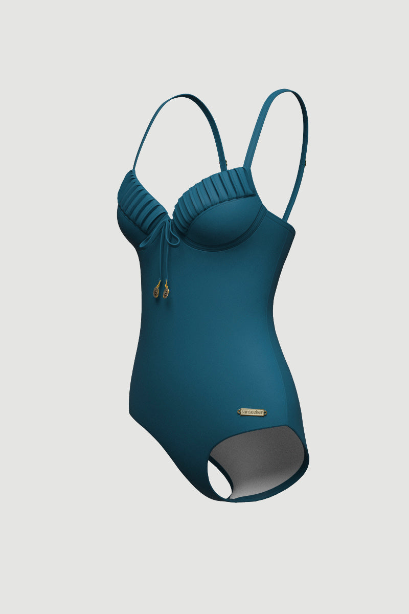 Sunseeker Ladies 1pc Pintuck Swimsuit