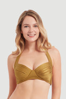 Sunseeker Pleated Halter Bikini Top