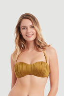 Sunseeker Pleated Bandeau Bikini Top