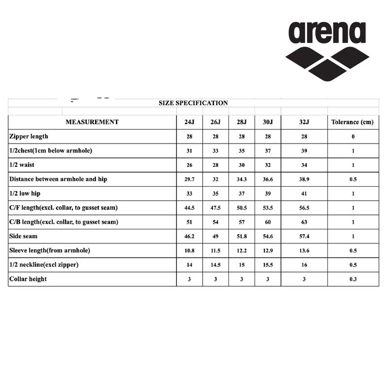 Arena Junior One Piece Short Sleeve UV Half Swimming Suit