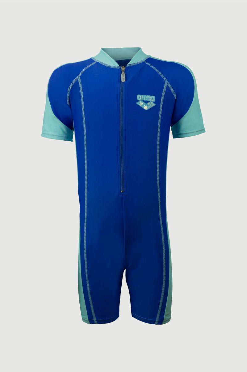 Arena One Piece UV Short Sleeve Half Swimming Suit for Kids