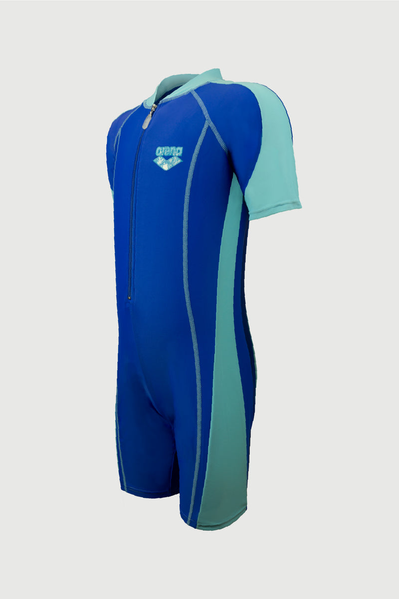 Arena One Piece UV Short Sleeve Half Swimming Suit for Kids