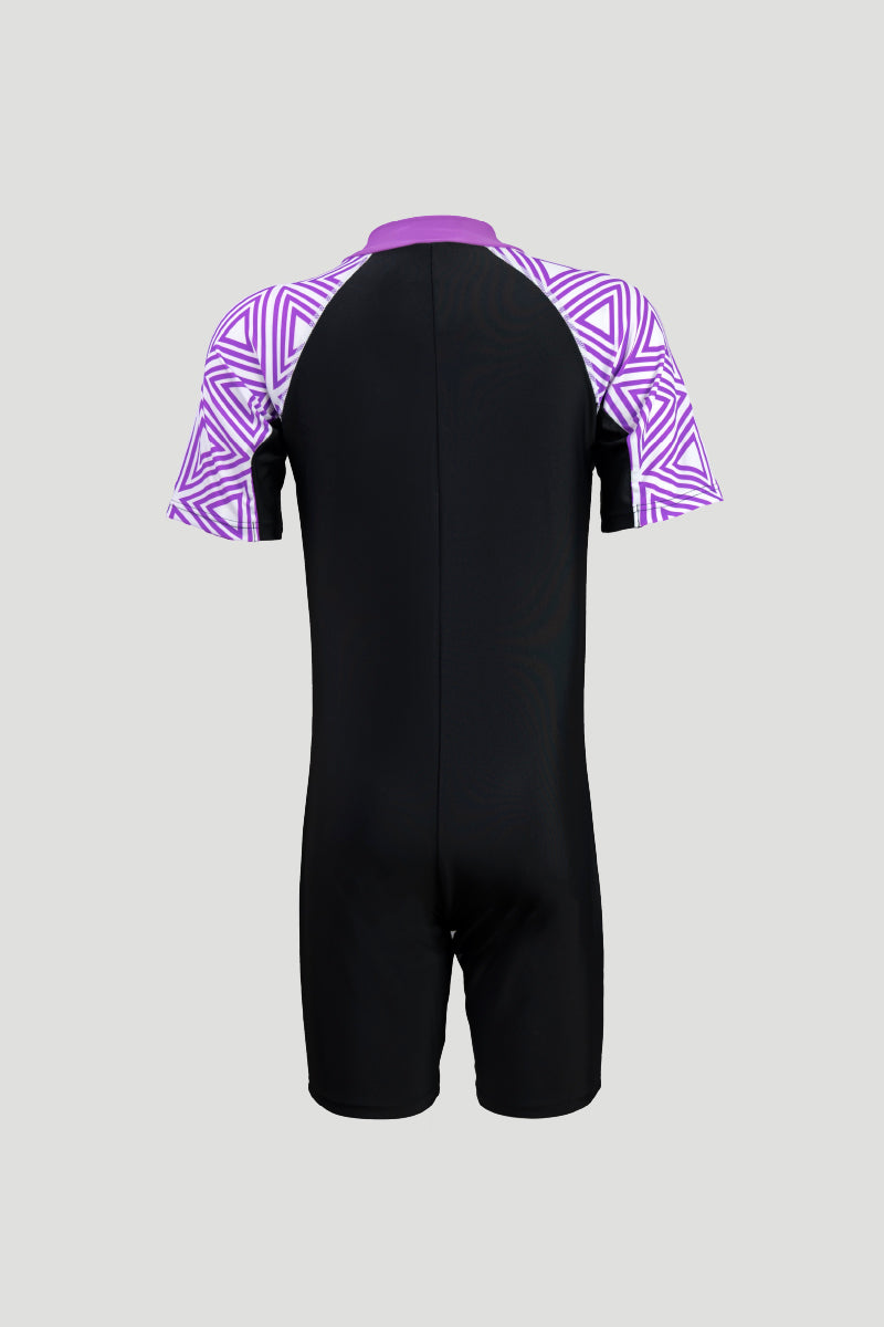 Arena Junior One Piece UV Short Sleeve Half Swimming Suit