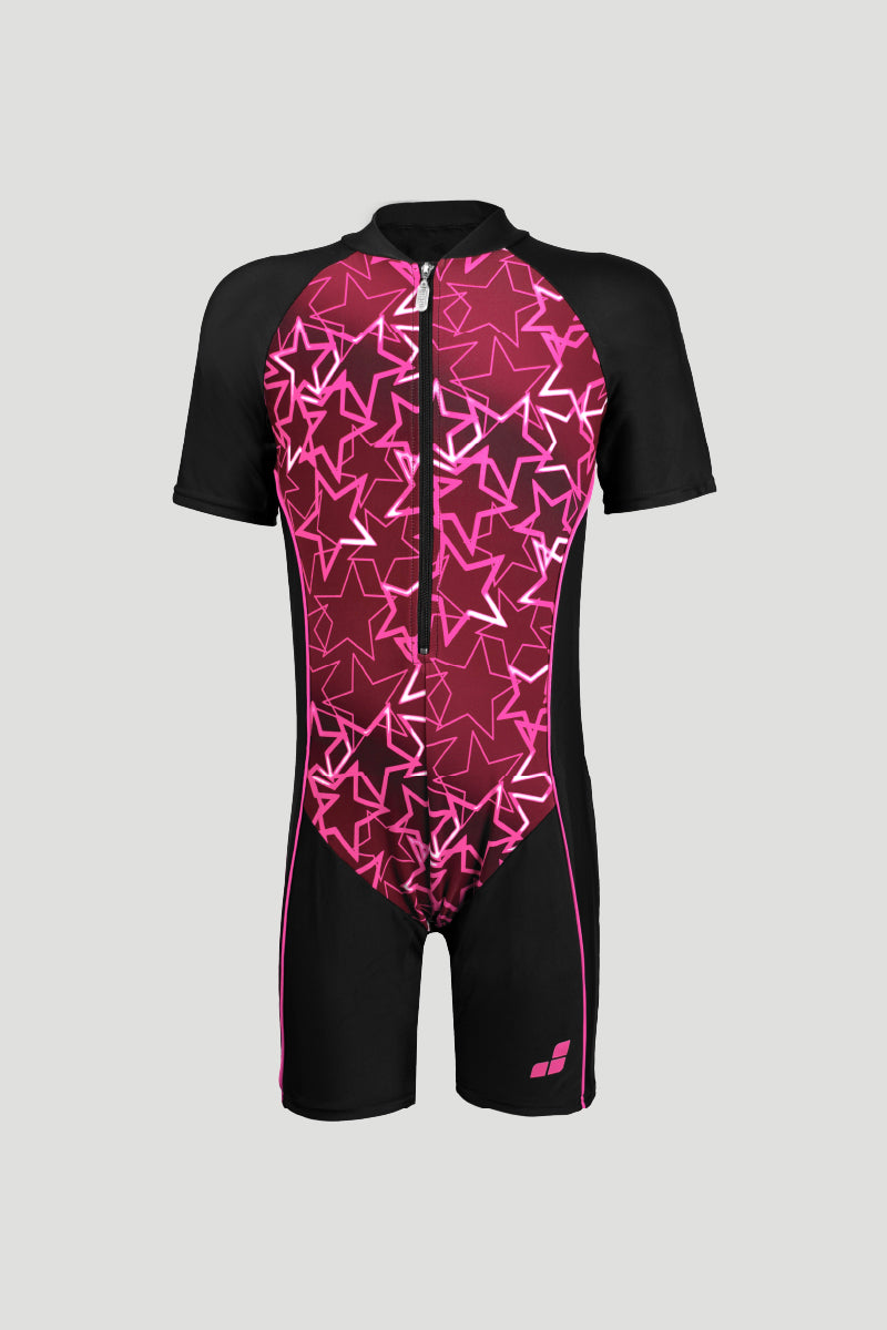 Arena Junior One Piece UV Short Sleeve Half Swimming Suit
