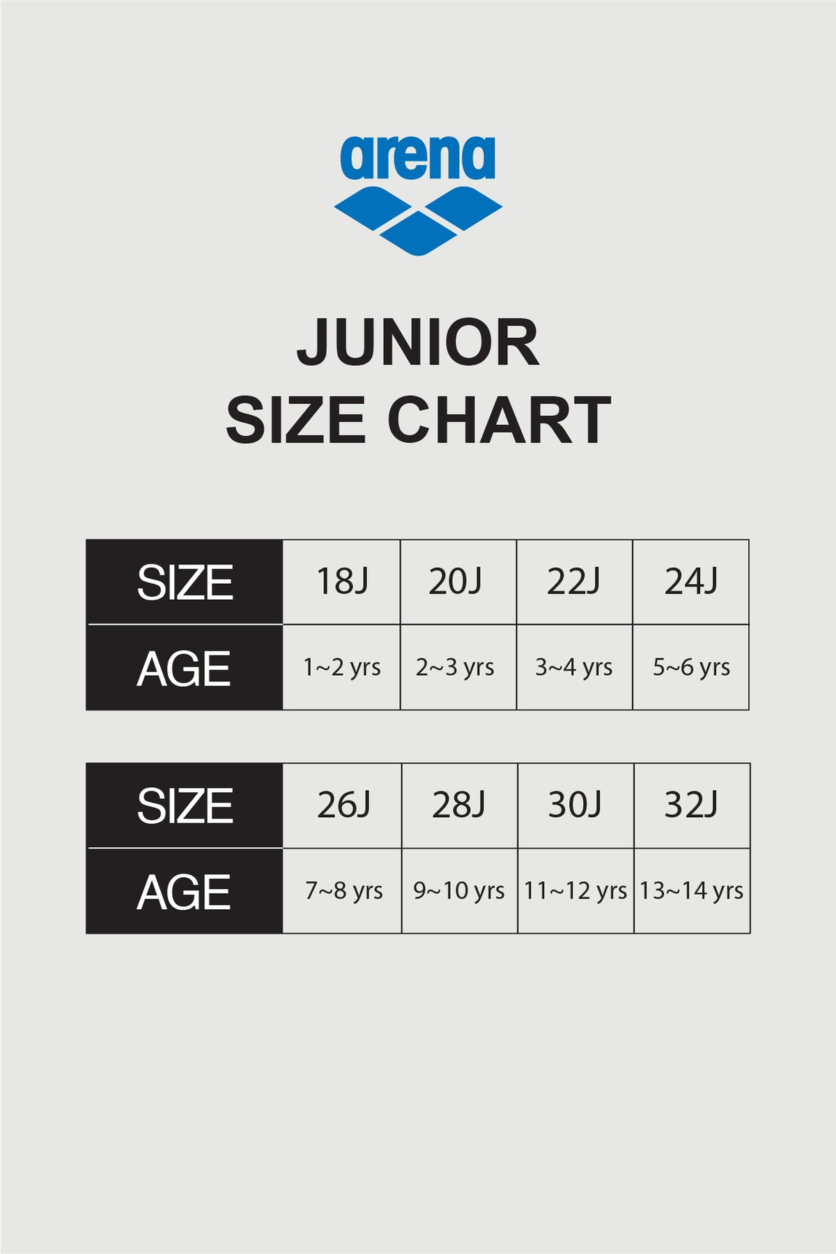 Arena swimsuit size chart shop