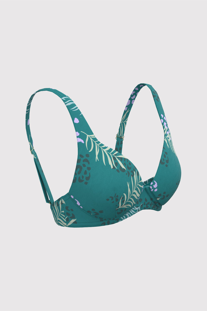 Sunseeker Ladies' Elevated Animal Plus Cup Underwire Bikini Top