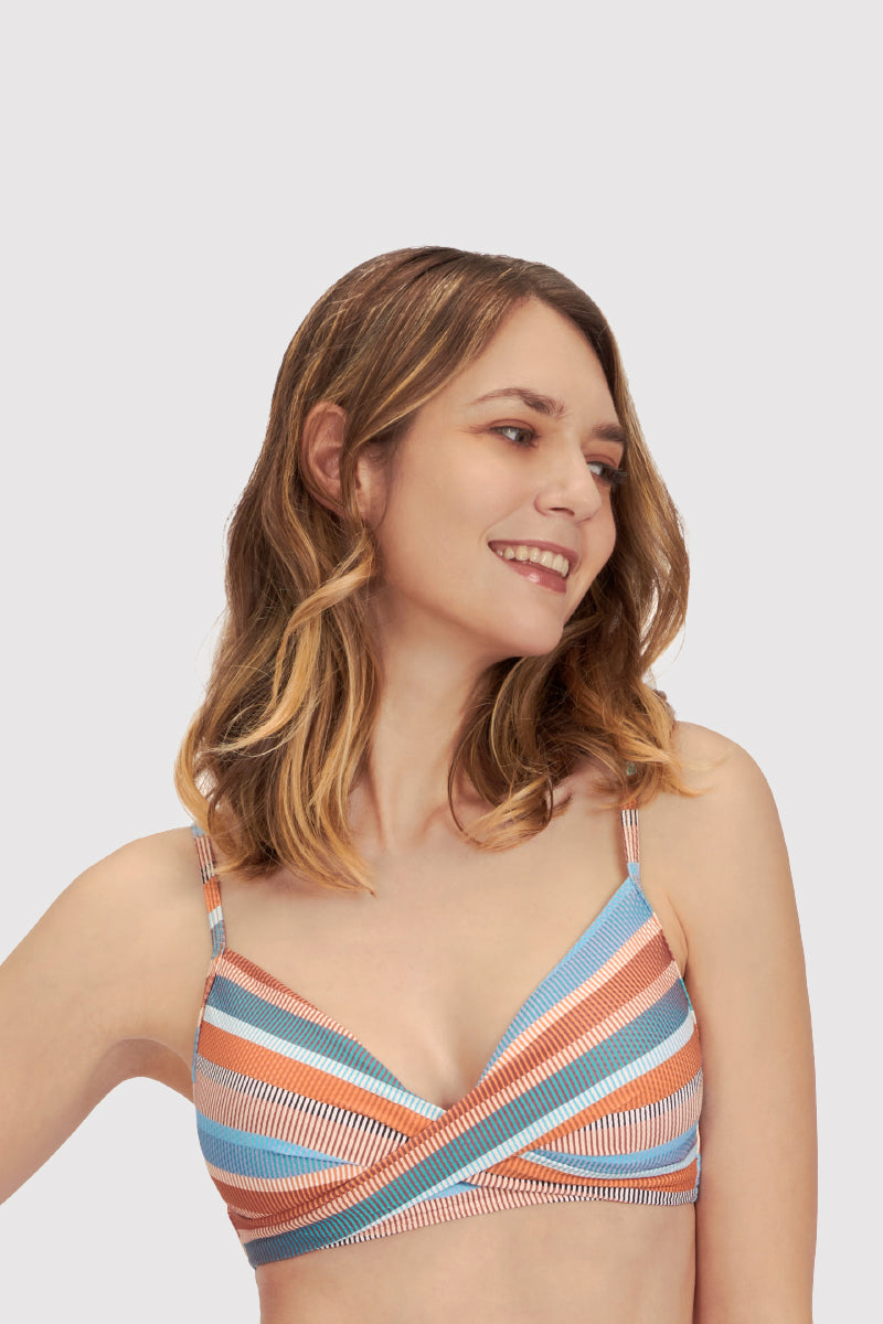 Sunseeker Ladies' Baydere Stripe Cross Front Bikini Top