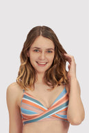 Sunseeker Ladies' Baydere Stripe Cross Front Bikini Top