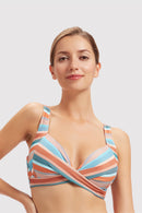 Sunseeker Ladies' Baydere Stripe Plus Cup Underwire Bikini Top